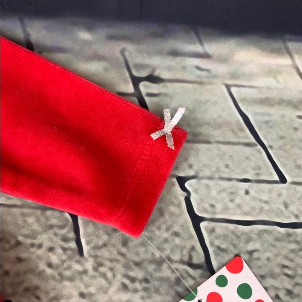 Little Me 1st Christmas Red Velour Graphic Onsie - Picture 7 of 9